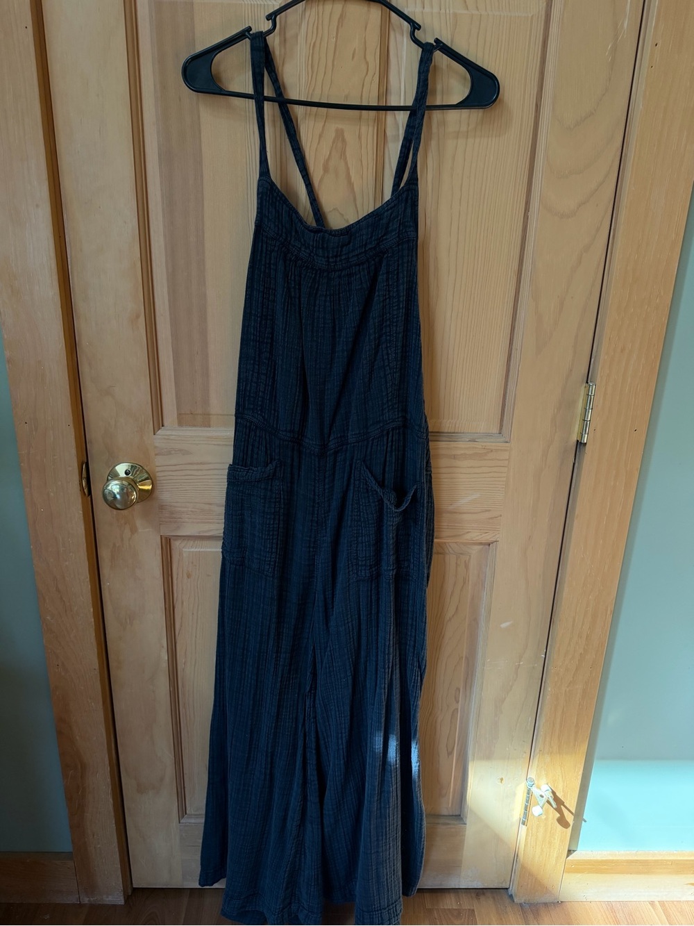 NATURAL LIFE Black Maxi Sundress with Pockets
